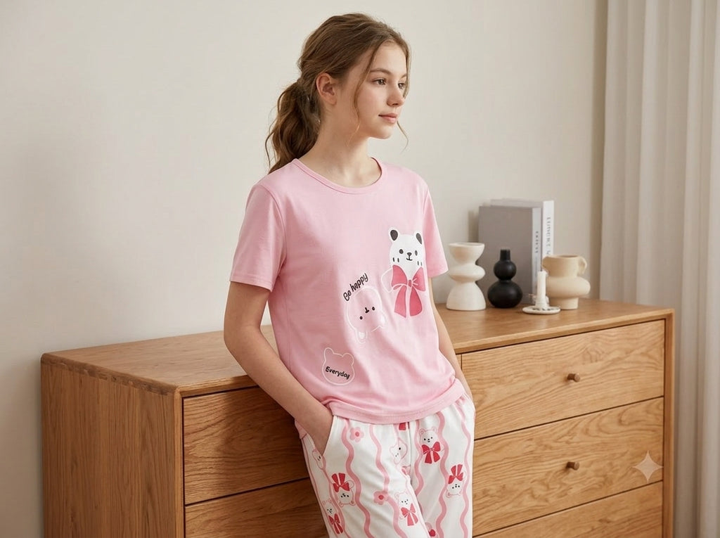 Bunny Dreams™ Pink Pajama Set | Teen Nightwear